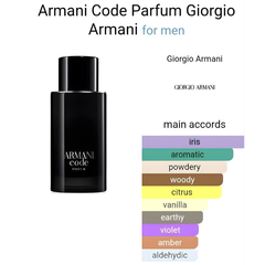 Armani Code Parfum by Giorgio Armani Sophisticated Long Lasting Men’s Fragrance